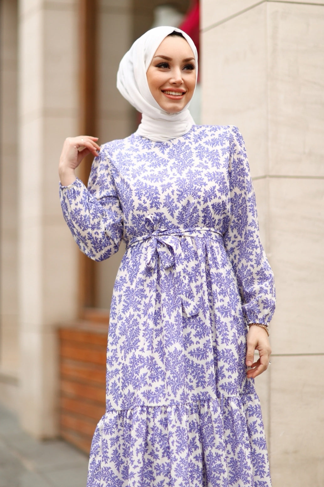 Robe fleurie lila image 0