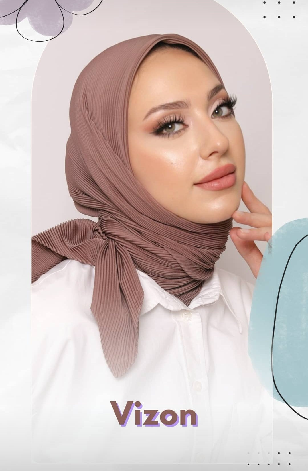 Hijab plissé (carré)