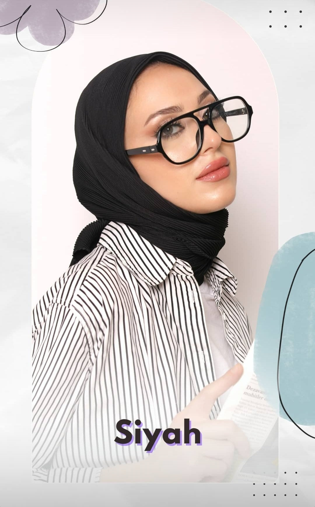 Hijab plissé (carré)