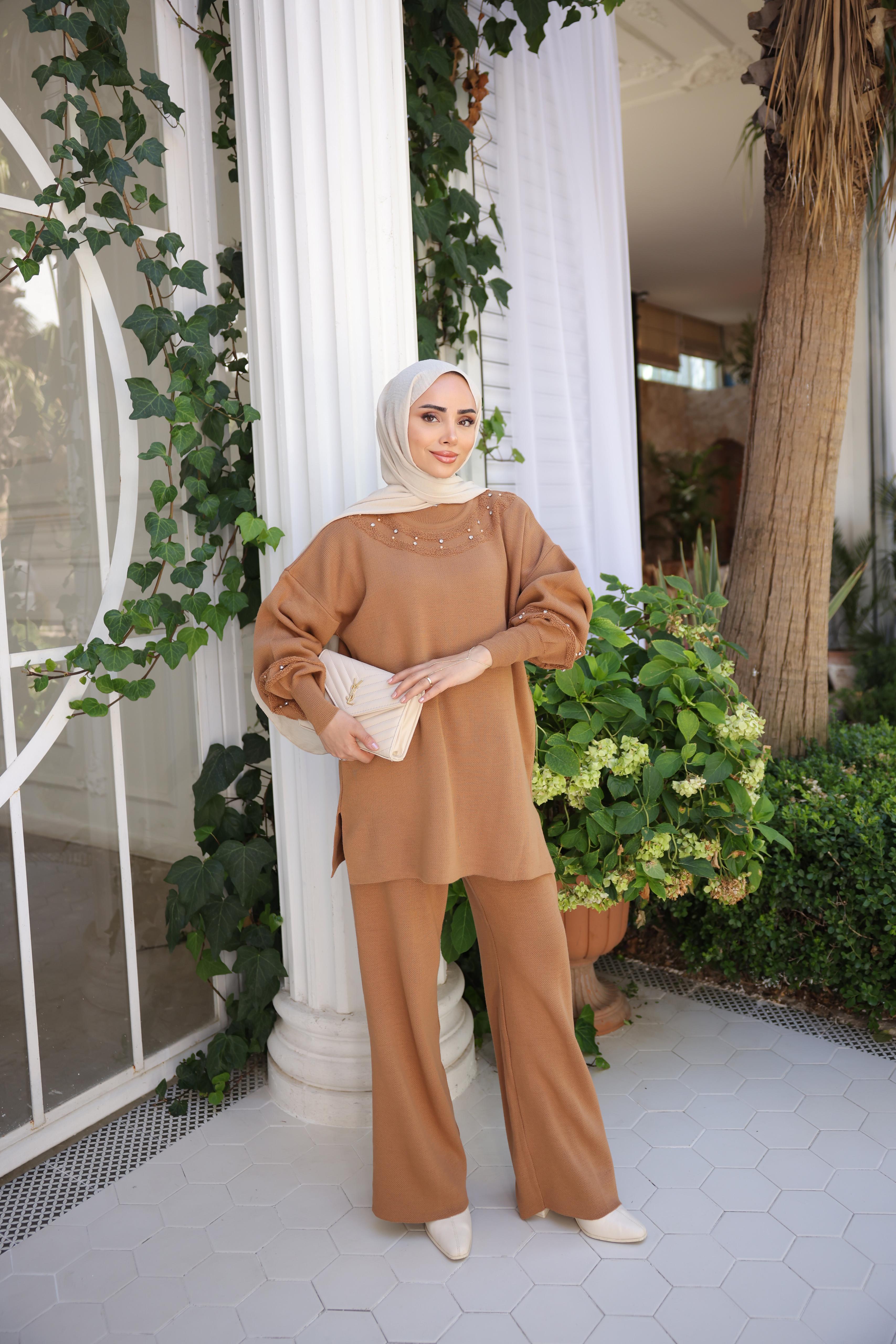 Ensemble tricot perlé