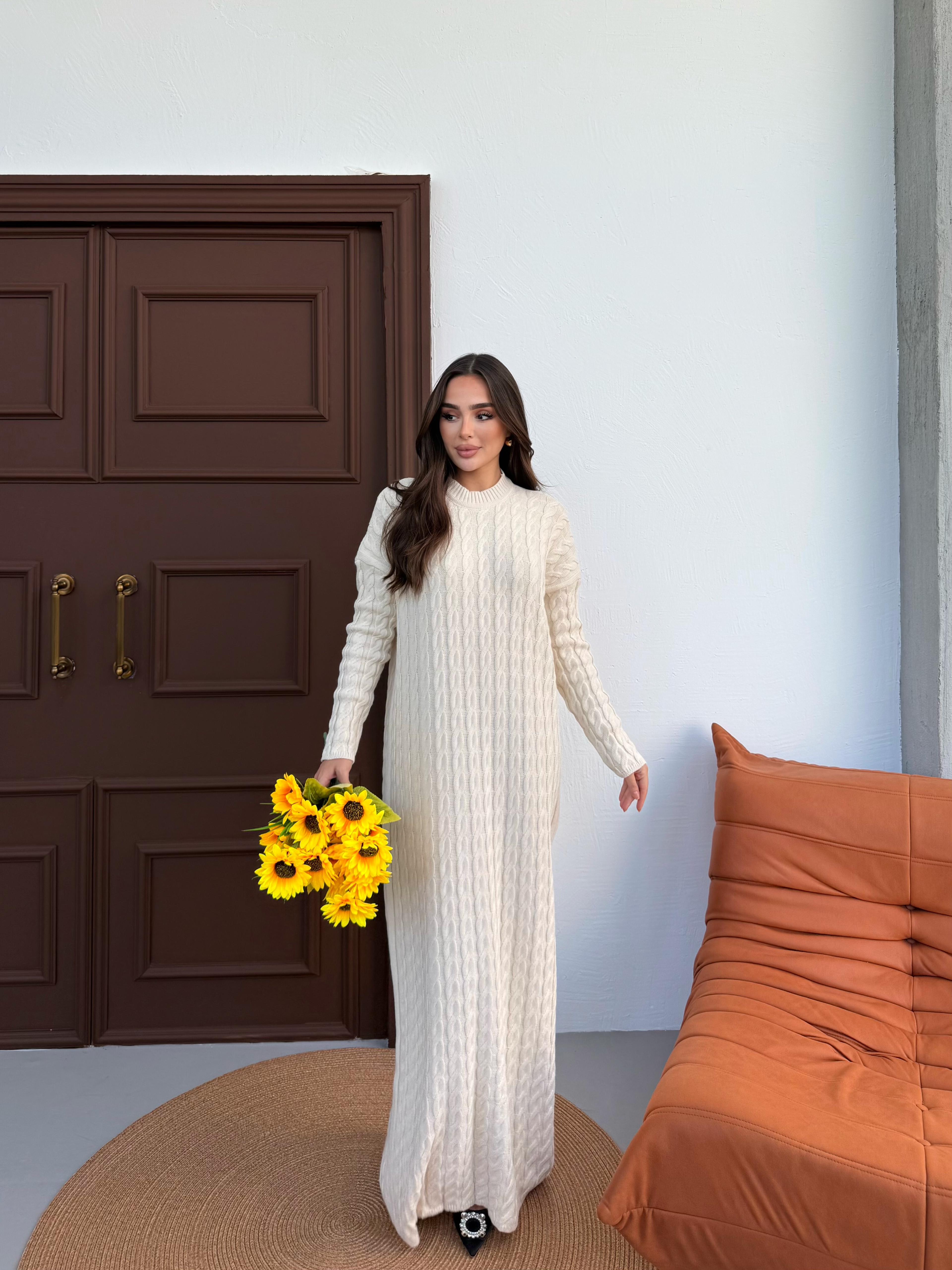 Robe tricot torsadé