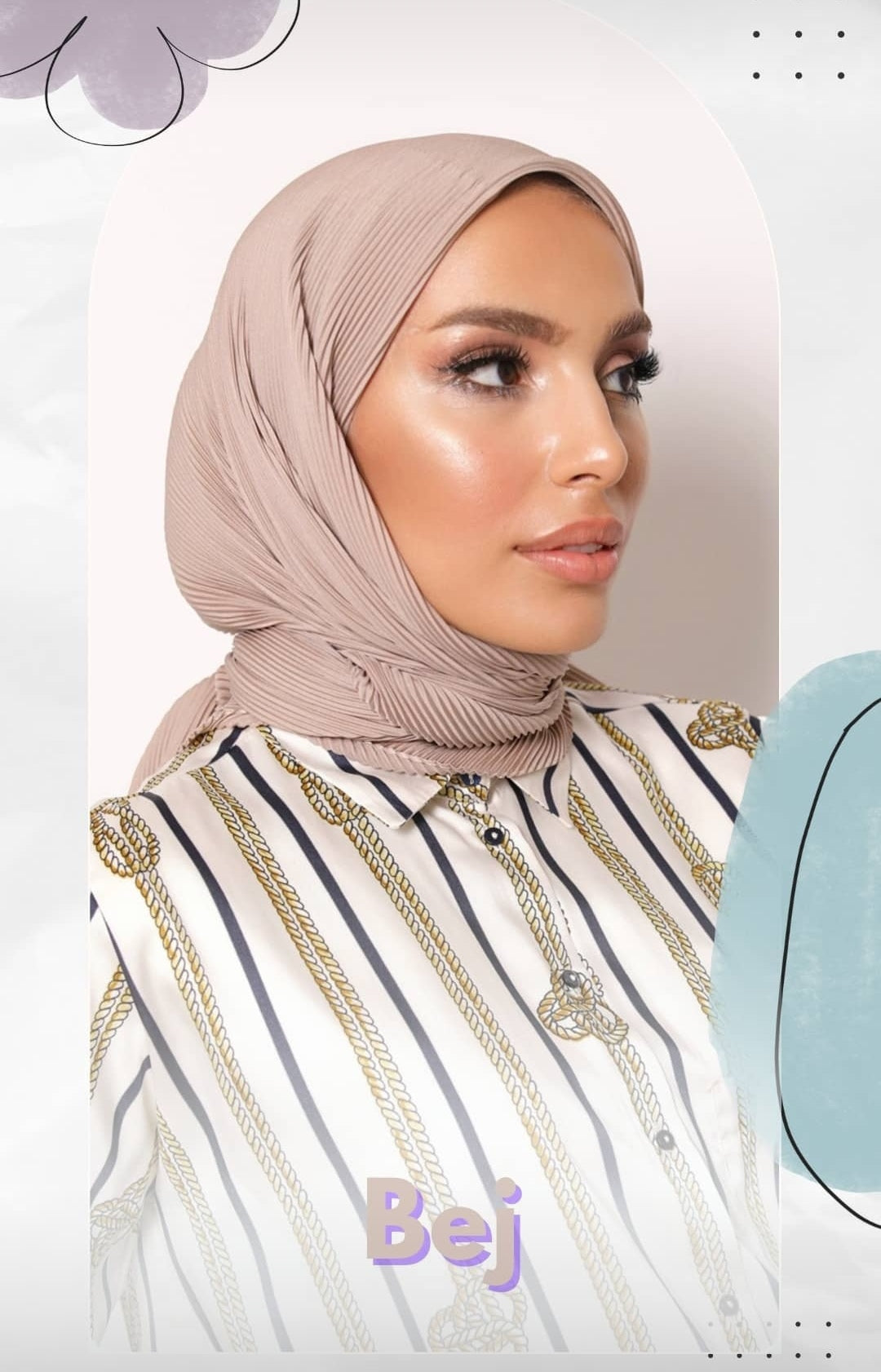Hijab plissé (carré)