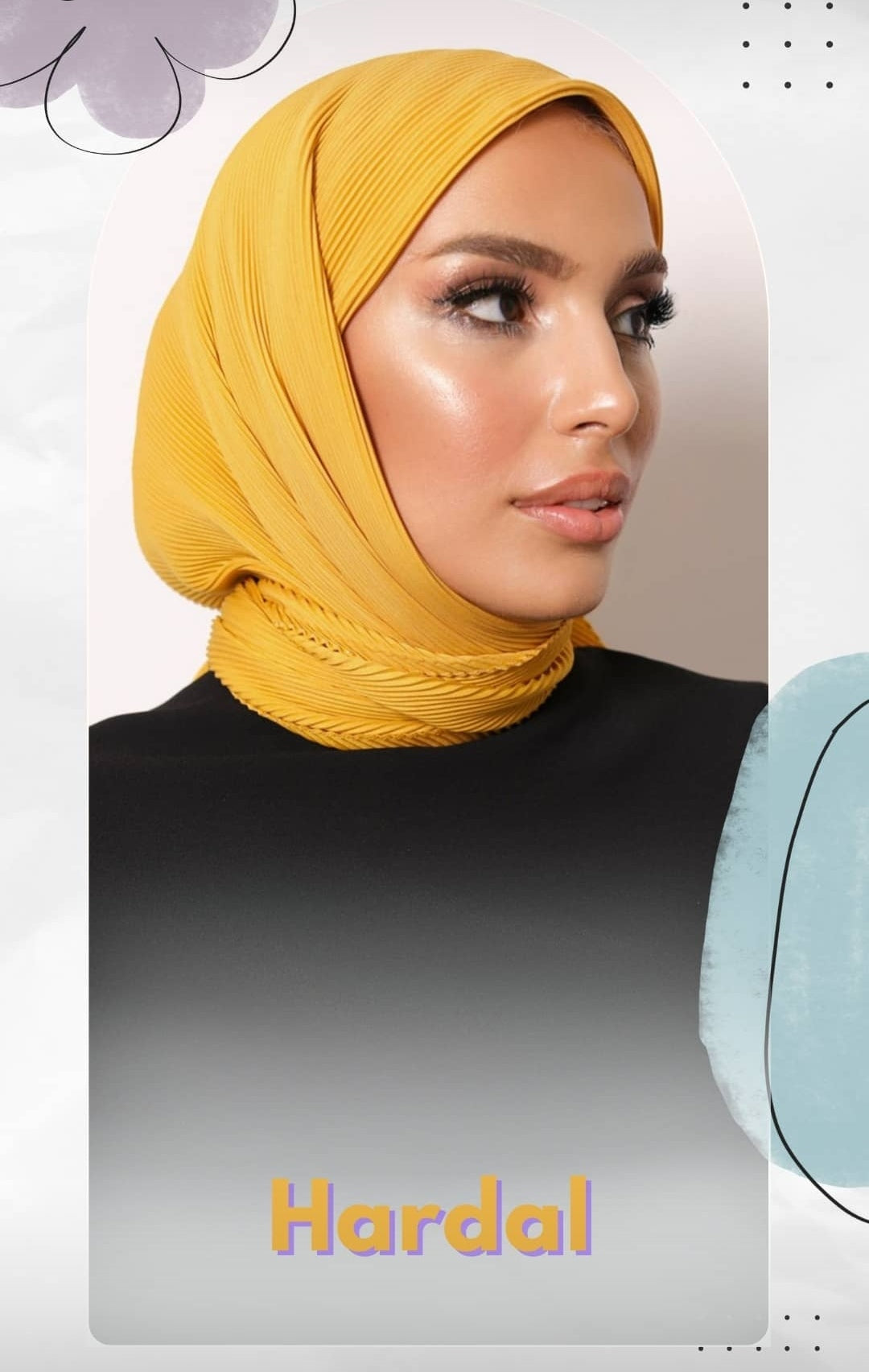 Hijab plissé (carré)