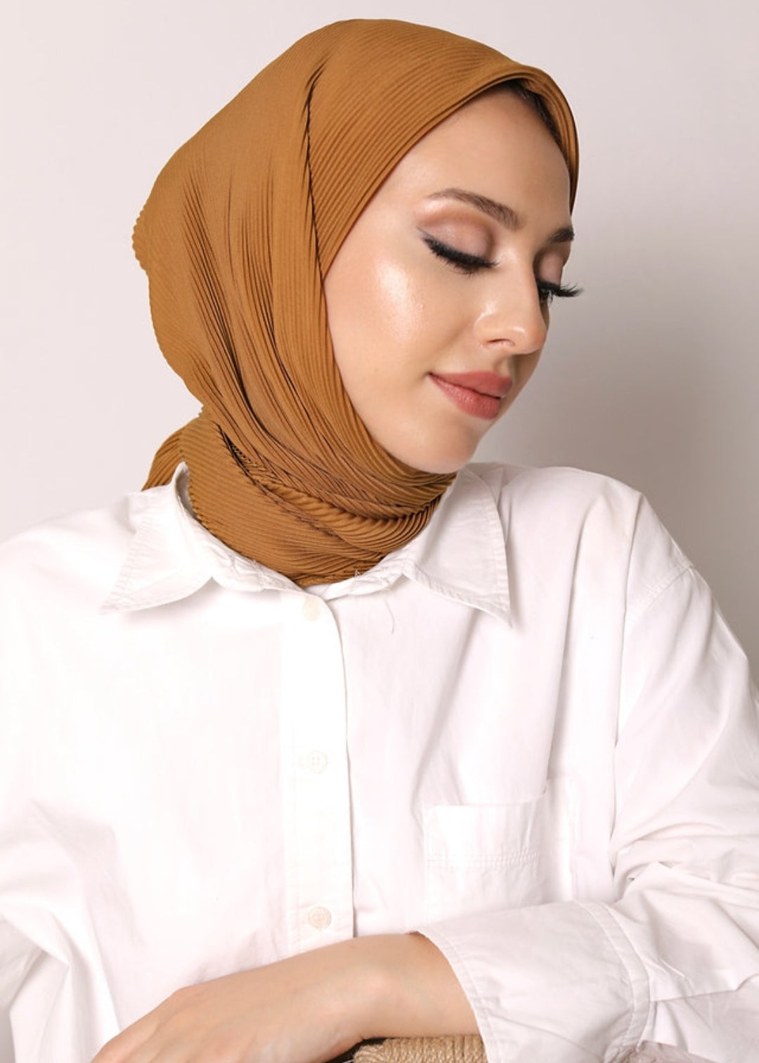 Hijab plissé (carré)