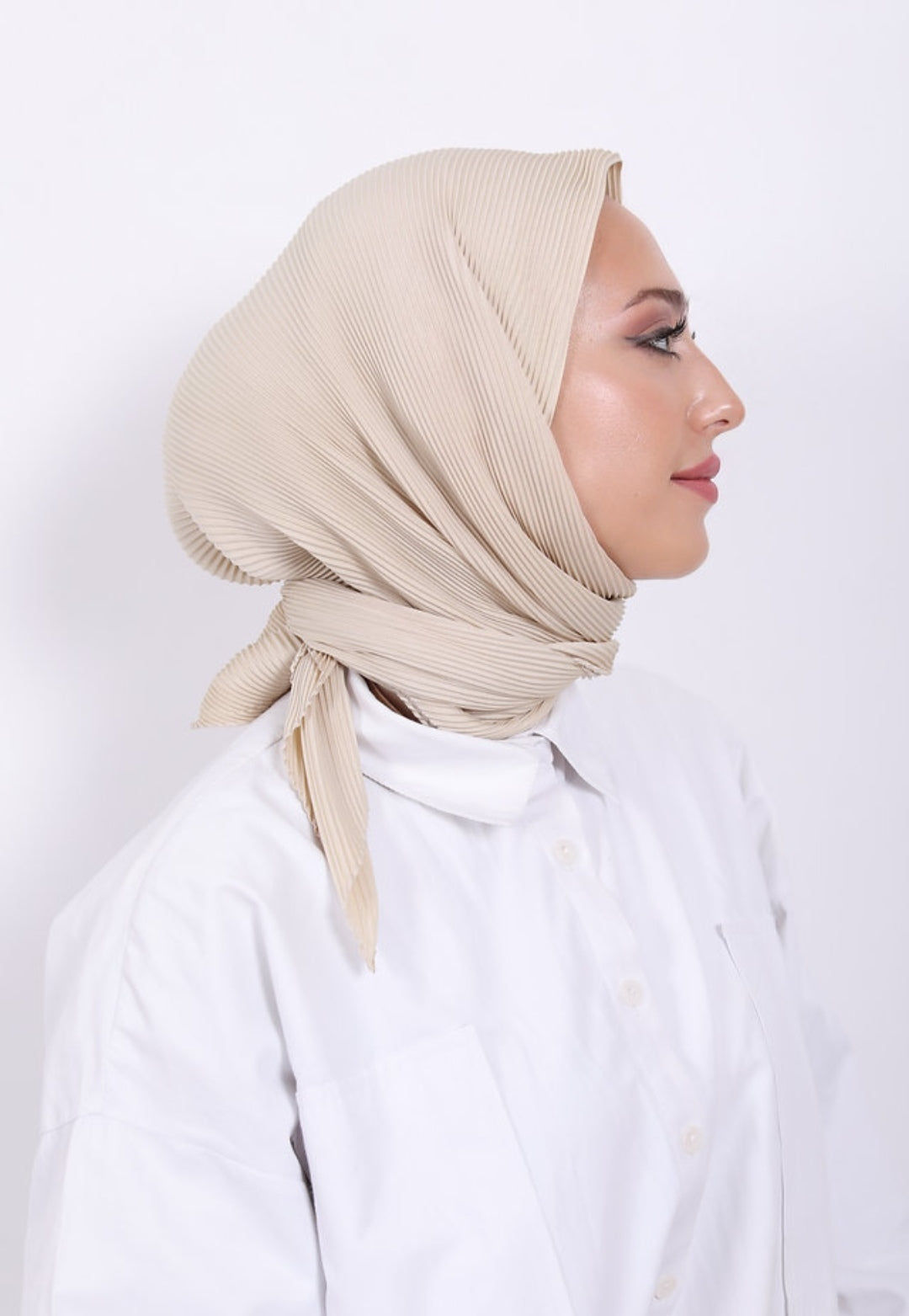 Hijab plissé (carré)